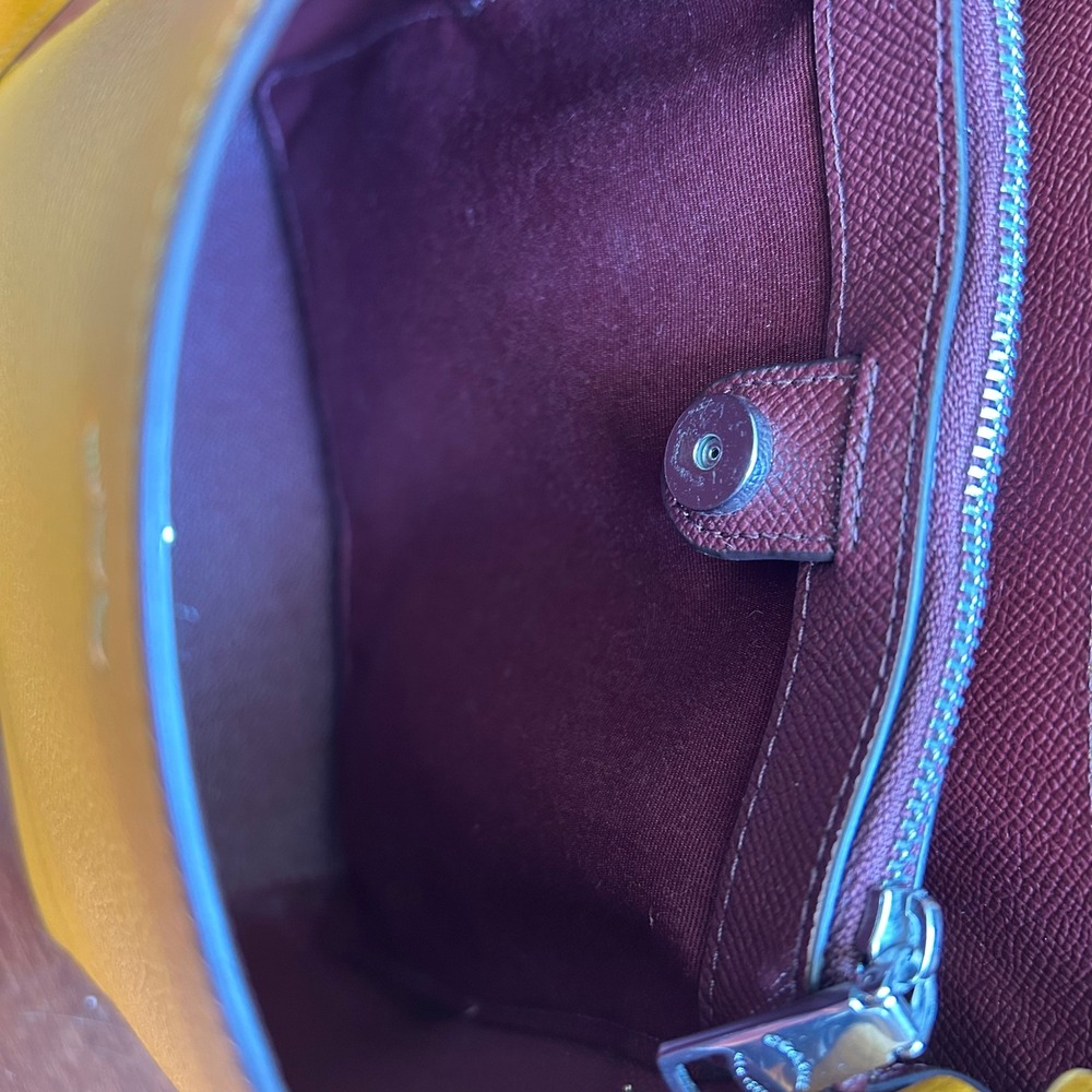 Coach Small Town Bucket Yellow Pebbled Leather Shoulder Bag 1011 - Picture 13 of 13